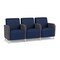 Lesro Siena Lounge Reception 3 Seat Tandem Seating, Brushed Steel, MD Ink Back, MD Ink Seat, RS Echo Panels SN3103 - alternate 1